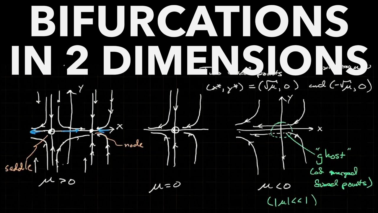 Bifurcations in 2D, Part 1: Introduction, Saddle-Node, Pitchfork, Examples