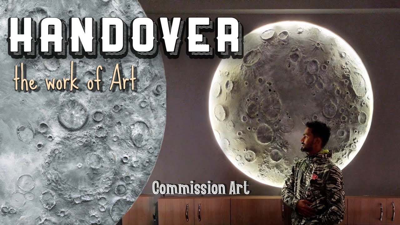 Texture Moon artwork | Project Handover | Moon painting | 3D Moon Art idea | DIY Moon wall Art