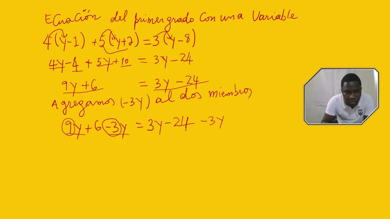 Presentación ecuación del primer grado con la variable Y