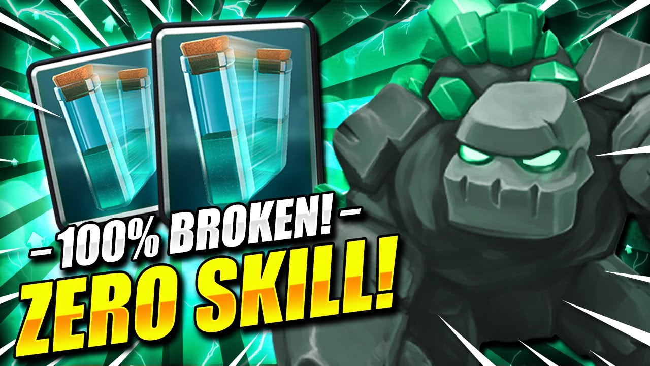 THIS IS LIKE CHEATING!! ZERO SKILL GOLEM DECK IN CLASH ROYALE!!