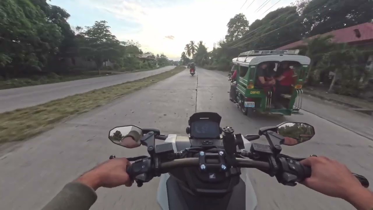 Driving through quiet provincial roads with my motorcycle