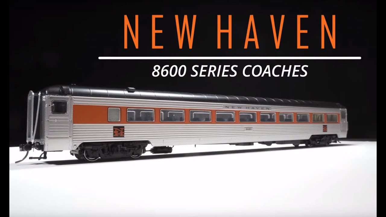 Rapido HO scale New Haven 8600 series coaches.