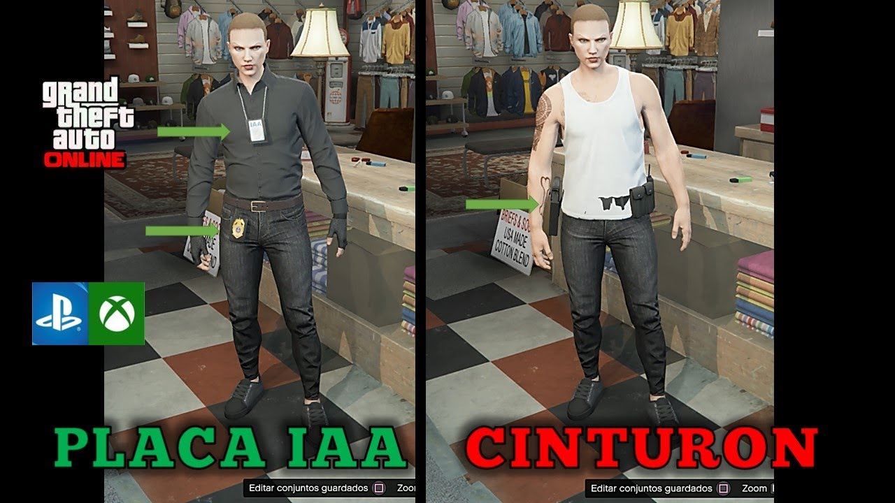 CINTURON POLICIA Y PLACA IAA PARA LAS BASES DE LOS CONJUNTOS GTA V ONLINE PS4/5 XBOX ONE/SERIES PC
