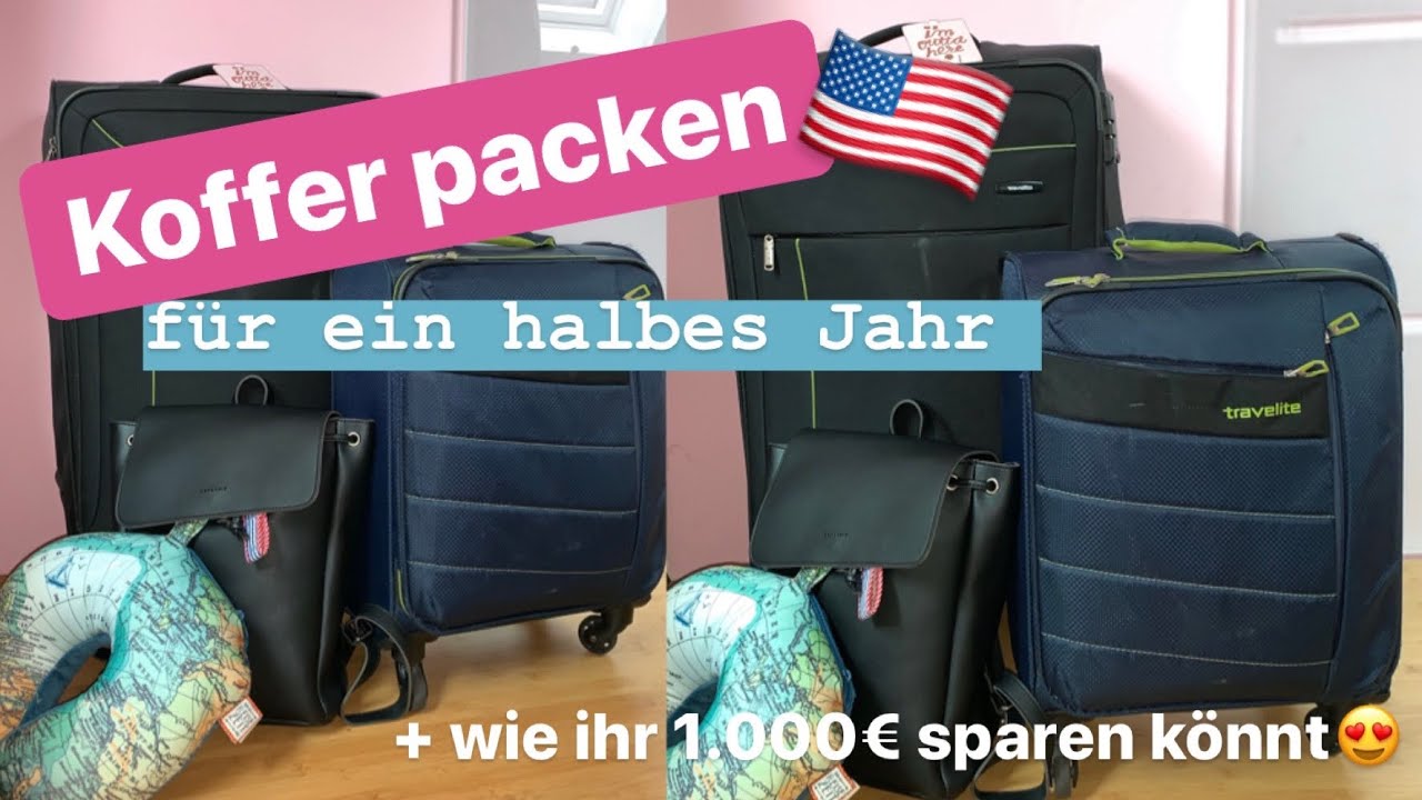 KOFFER PACKEN für ein halbes Jahr 💗🌎 // Auslandsjahr USA 2019/20