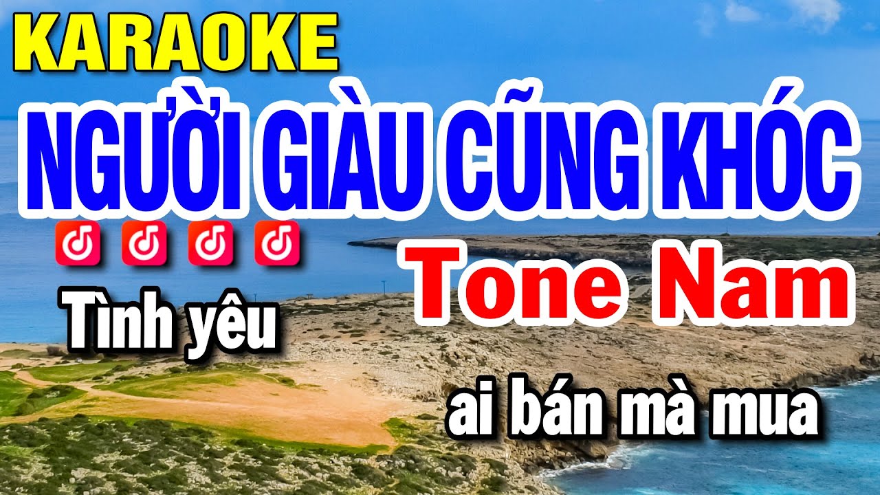 Người Giàu Cũng Khóc Karaoke Nhạc Sống Tone Nam Dm | Huỳnh Lê
