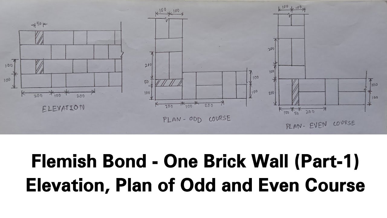 Flemish Bond -One Brick Wall Drawing (Part-1)| Civil Engineering Drawing| #trending