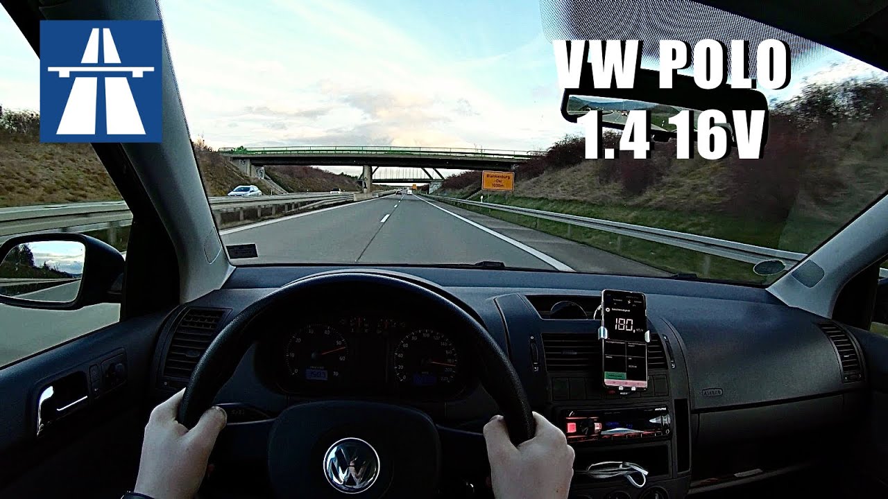 2006 VW Polo IV | 1.4 16V | POV Top Speed Drive on German Autobahn