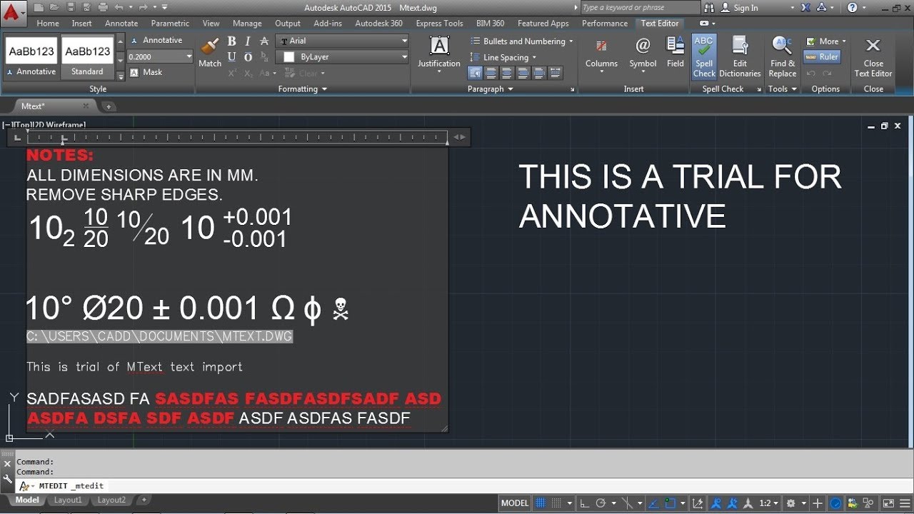 AutoCAD Mtext Command Tutorial Complete | Multiline Text Editor, Formatting, Auto Numbering, Bullets