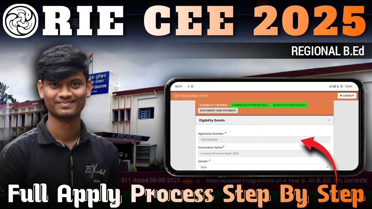 RIE CEE Online Apply Process 2025/Regional BEd Online Apply Process step by step