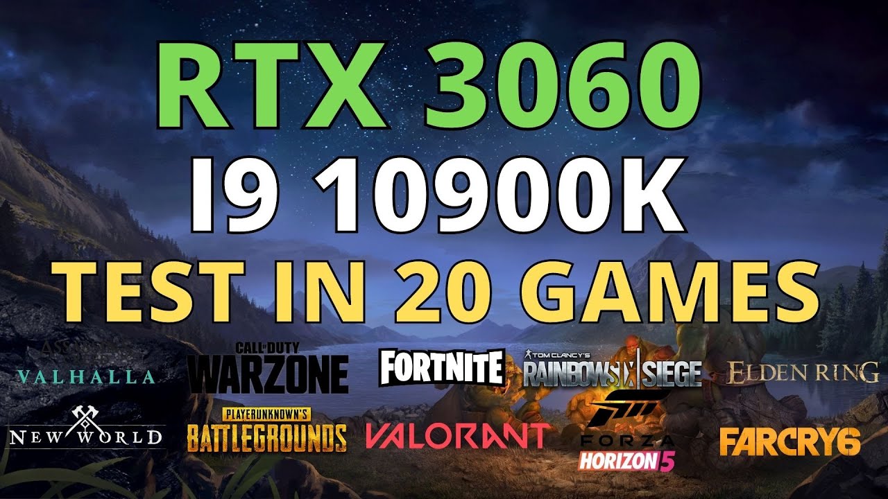 I9 10900K RTX 3060 BENCHMARK TEST IN 20 GAMES 1080p 1440p (IN 2022)