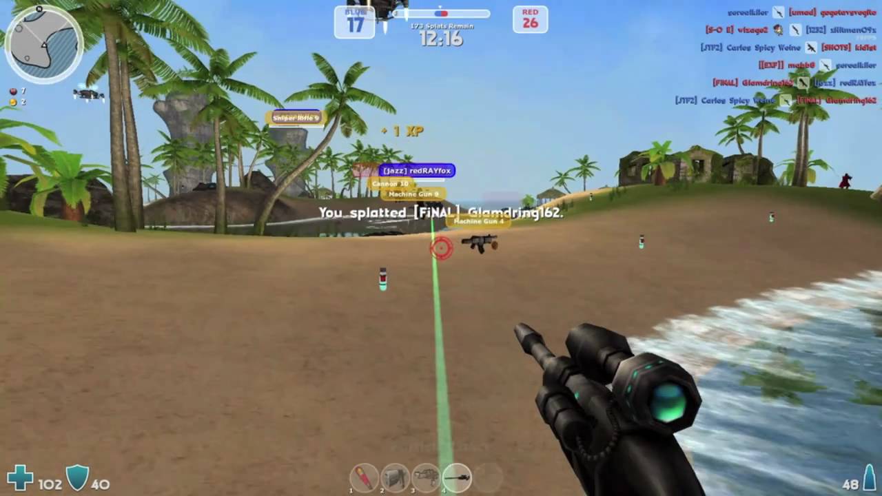 Uberstrike : Free Facebook Game: Using UMG (Uber Machine Gun) and Particle Lance @ Lost Paradise.