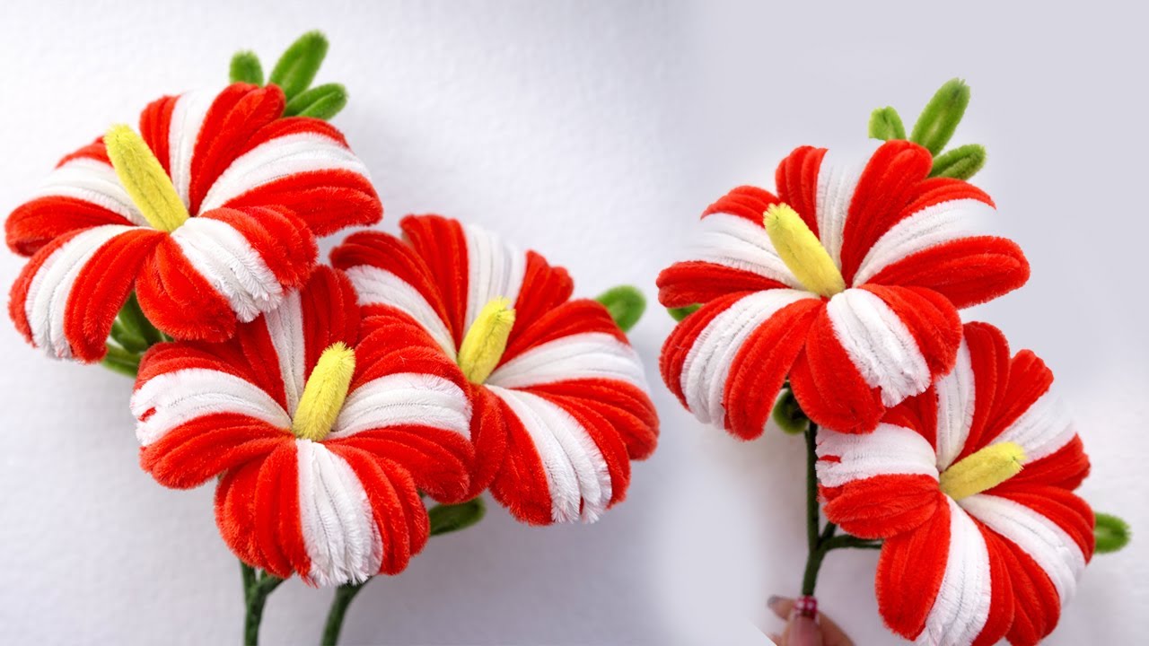 So easy 💐DIY SIMPLE Pipe Cleaner Flower | Easy & Beautiful Craft Tutorial | Chenille Wire Flower