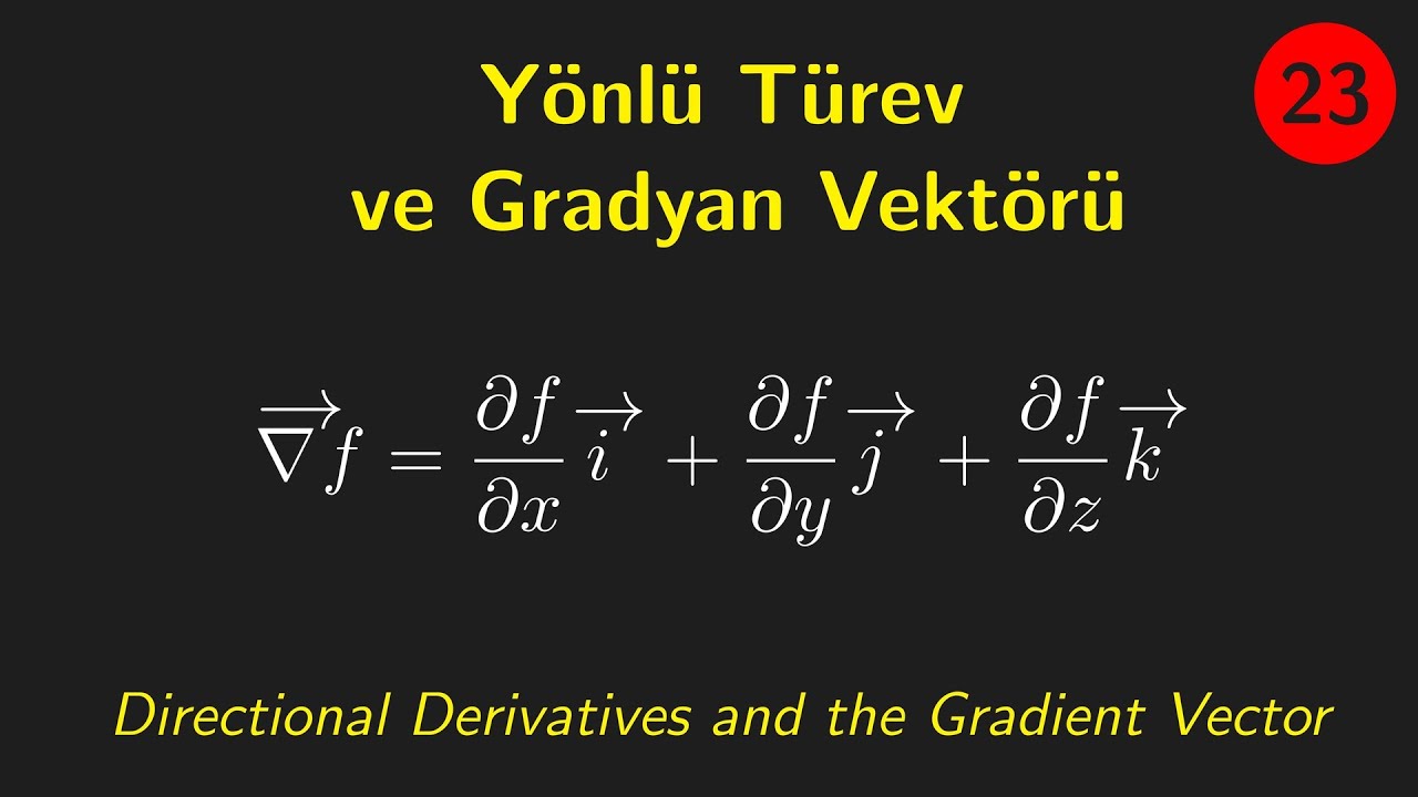 Yönlü Türev ve Gradyan (Directional Derivatives and the Gradient) Calculus 2 Ders Anlatımı