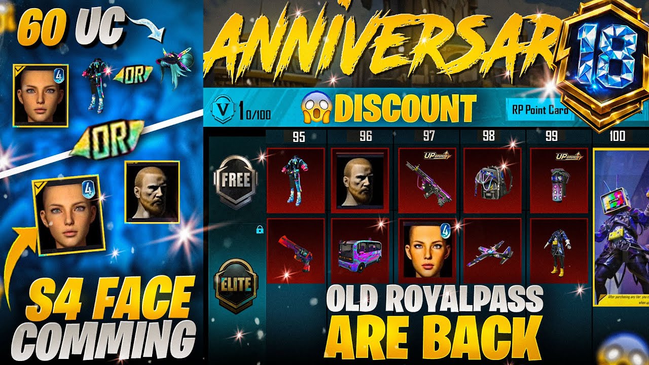 Old Royal Pass Back | Get Season 4 Faces | ROyal Pass in 60 UC | 3D  Leaks | PUBGM 