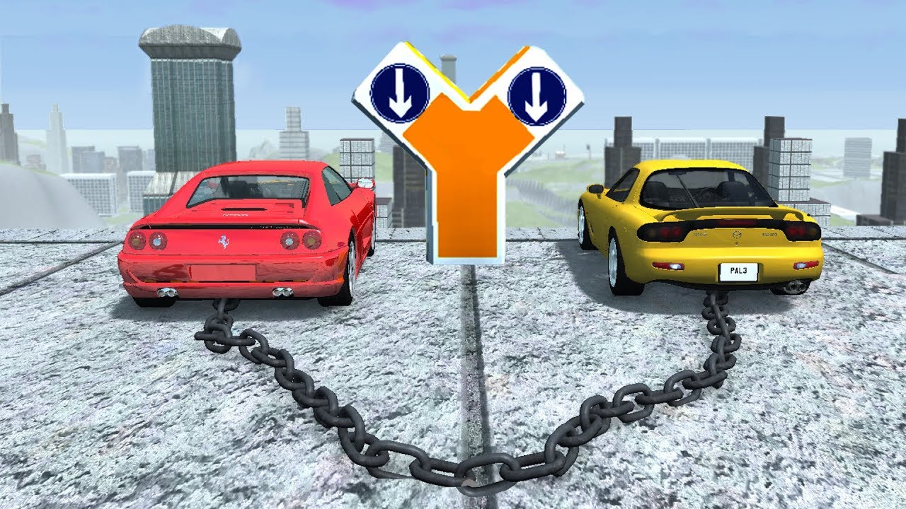 Bungy Jumping Cars from a Skyscraper - beamng drive