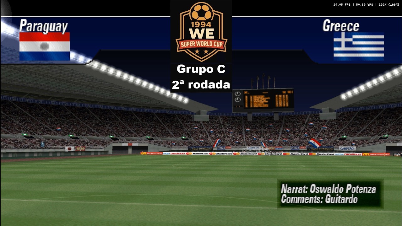 PARAGUAI X GRÉCIA | SUPERCOPA DO MUNDO WE 1994 | GRUPO C | 2ª RODADA
