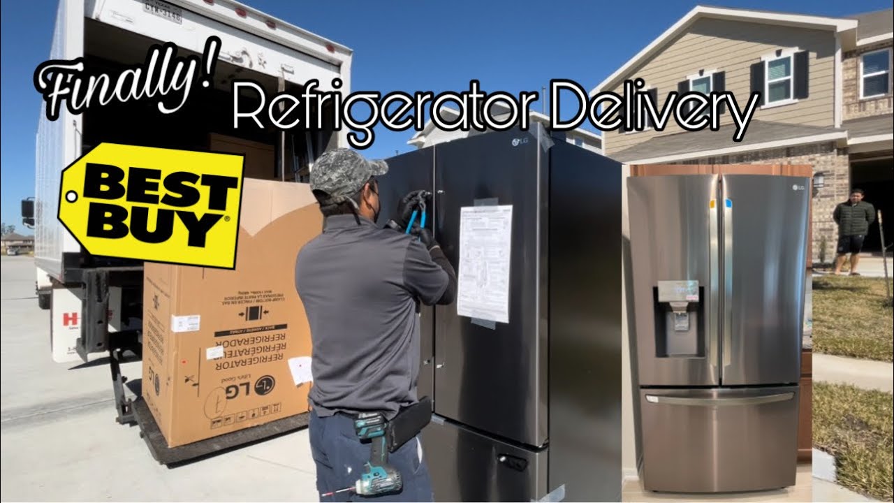 Refrigerator Delivery Best Buy Appliance | LG French Door Smart Wi Fi in Print Proof Black