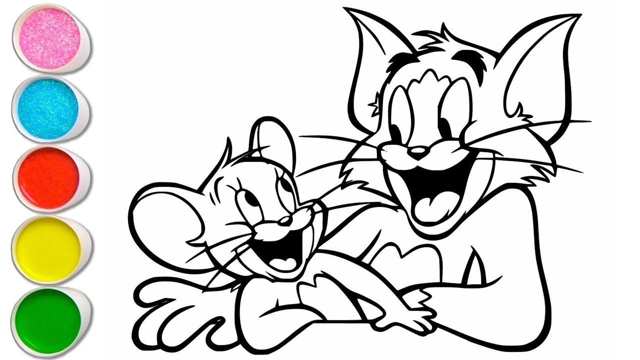 Cute Tom & Jerry Drawing for kids, Painting & Coloring for kids, Toddlers | Let's Draw Toddlers