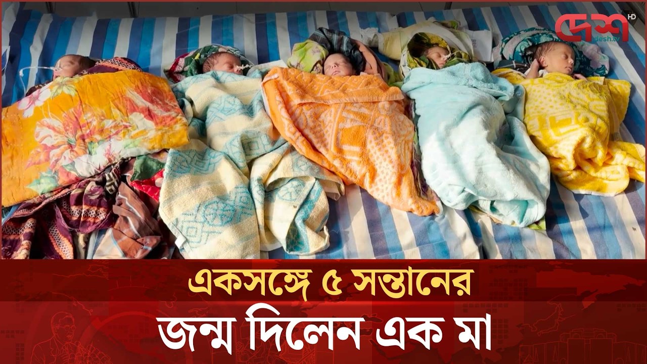 কাপাসিয়ায় কাজল&ndash;মাসুমা দম্পতির ঘরে একসঙ্গে ৫ সন্তানের জন্ম | Gazipur | Desh TV