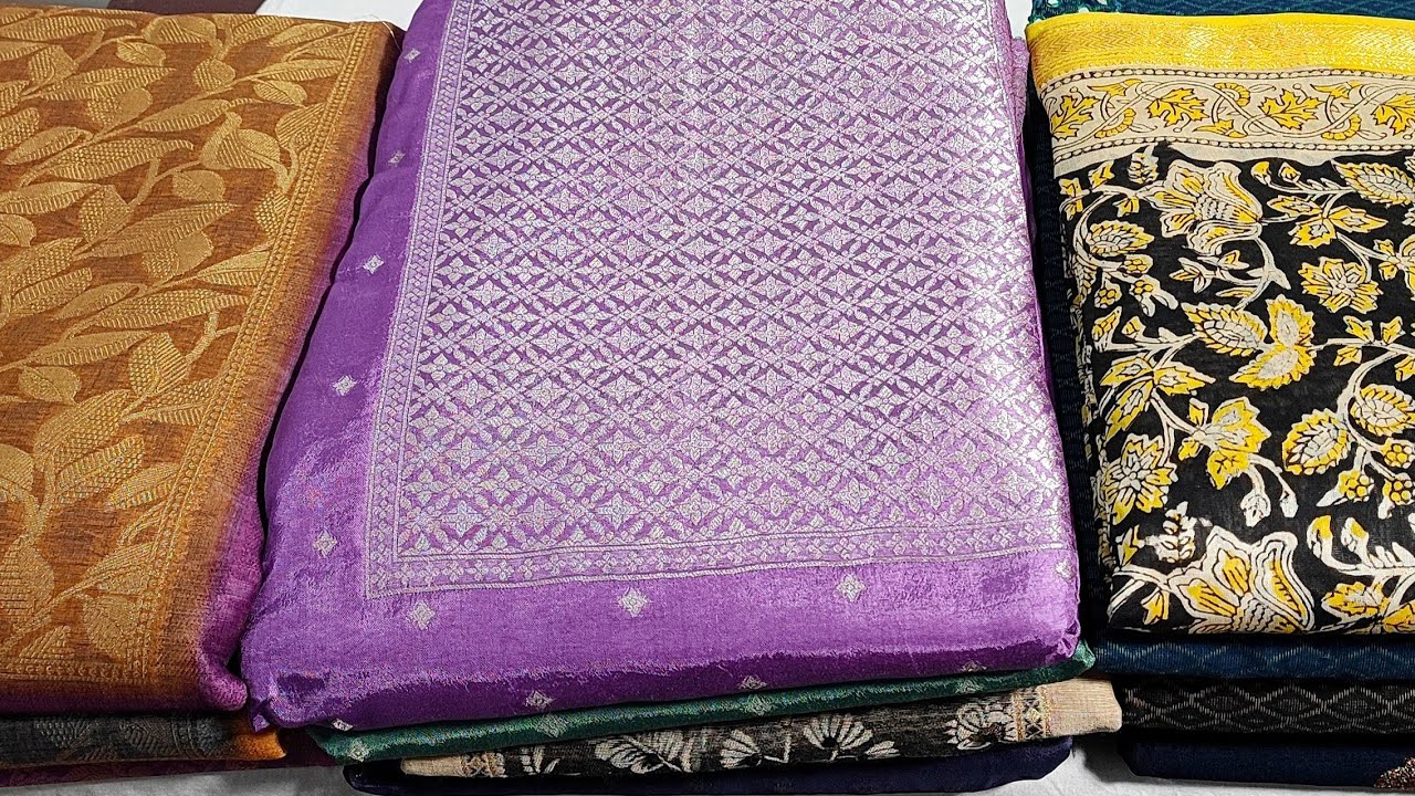 PURE VISCOSE GEORGETTE WITH BANARASI DUPATTA|PURE JAMDANI DESIGNER SET|PURE MODAL COTTON 