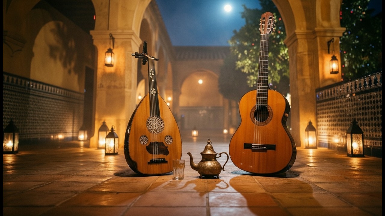 Calm by the Andalusian Coast  Instrumental Arabic Oud & Spanish Guitar