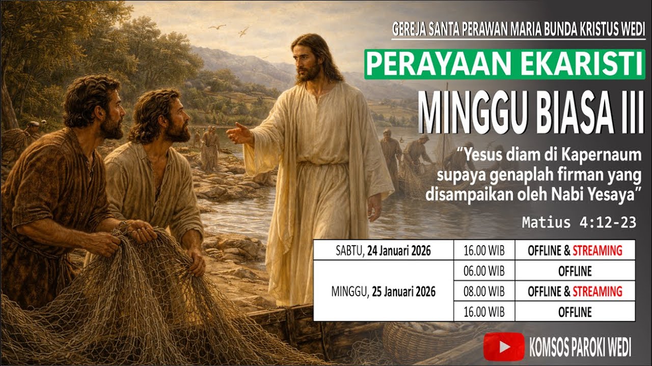 🔴 PERAYAAN EKARISTI MINGGU BIASA III l 24-01-2026 l 16.00 WIB