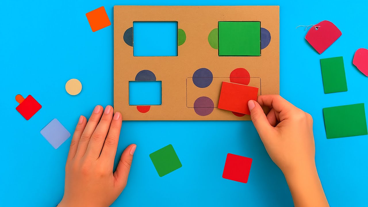 DIY Color & Shape Matching Game 🎨 | Fun Educational Toy for Kids | #diy #craft #craftyfun #kids