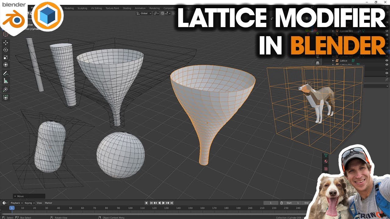 Используем модификатор решётки в Blender!