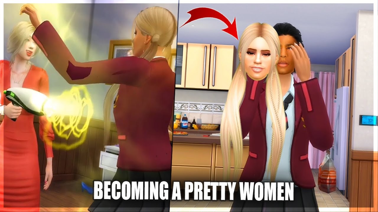 Turning Into A Women Using Magical Skin Suit Gun! Transform Into A Girl Story - Sims4