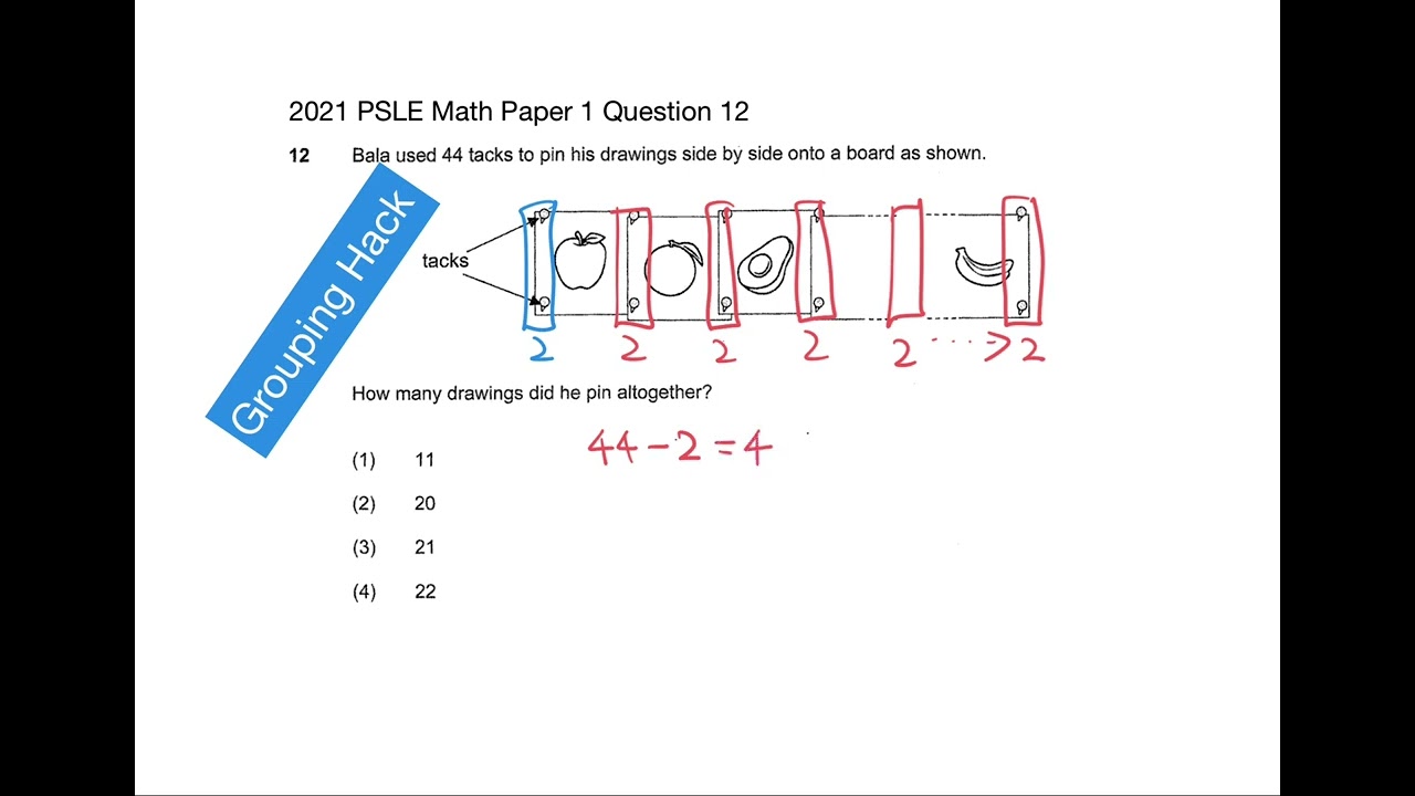 2021 PSLE Math Paper 1 Question 12 Pattern Concept: Grouping Hack
