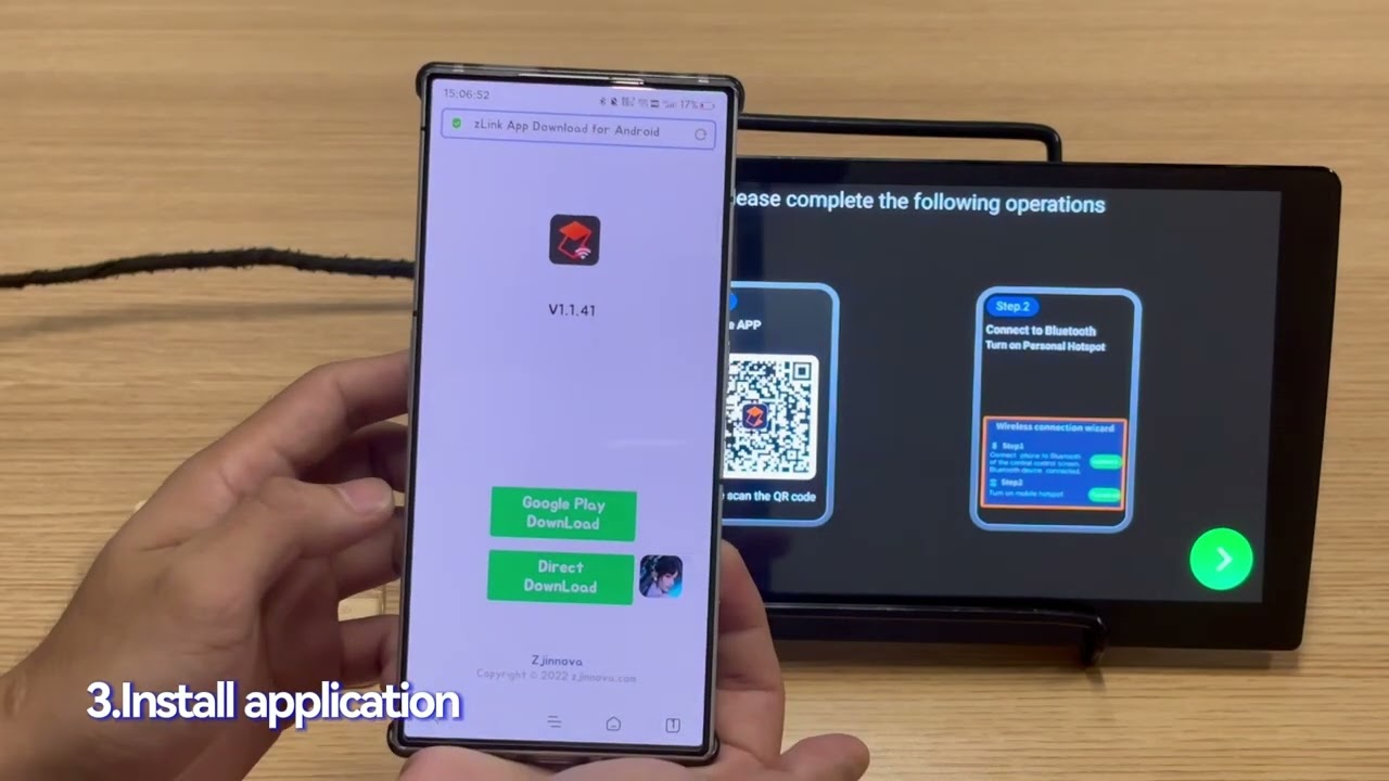 How to connect the wireless mirror ling for android of Ts10?