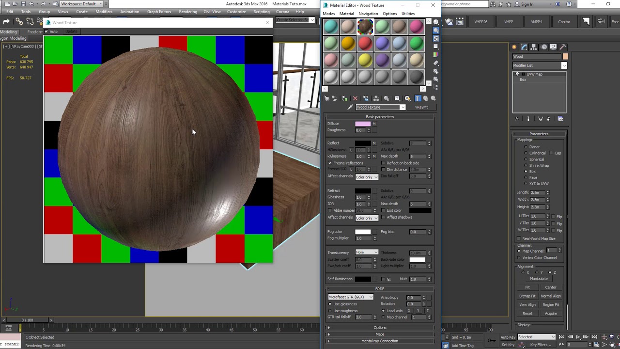 3ds Max VRay - Wood Material maped reflect - no plugin - Tutorial