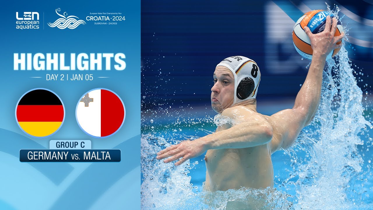 Germany vs. Malta Highlights | Group C | European Water Polo Championships 2024