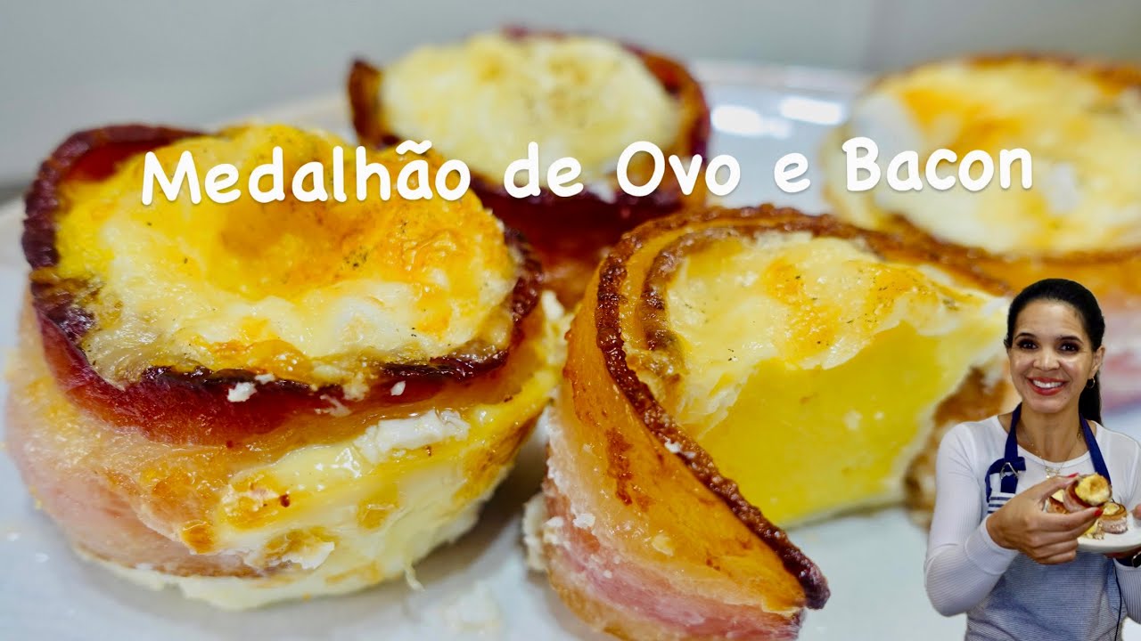 Medalh&atilde;o de Ovo e Bacon - Pratico e Delicioso