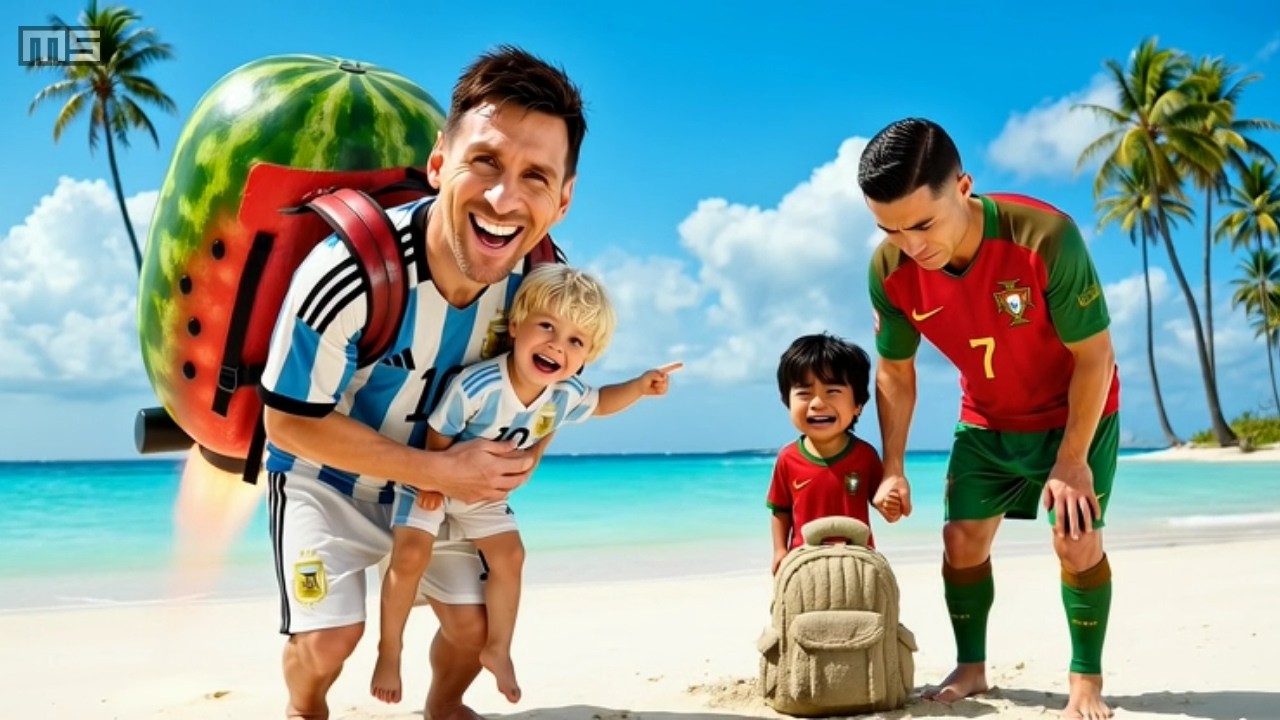 Messi y su Hijo se burlaron de Ronaldo por no volar 🍉🚀 | Lo que hizo Ronaldo despues te sorprendera