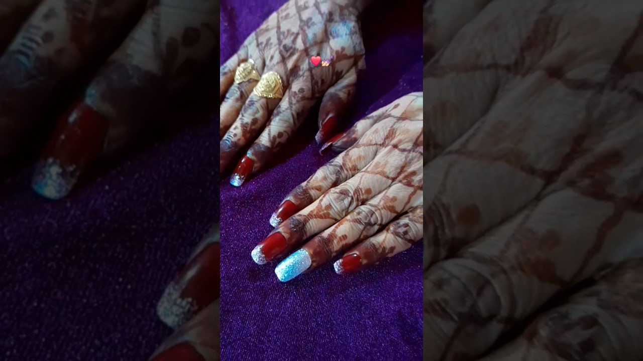✨Red silver nails❤️💅🏻#nailart#nails #minivlog #dayinmylife #ytshorts #shorts #youtubeshorts