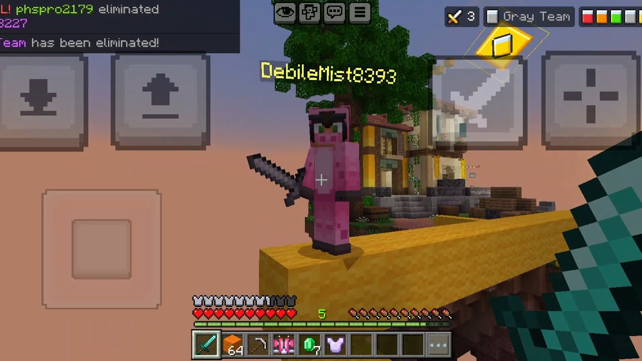 Hive Minecraft Bedwars gameplay in mobile #shorts