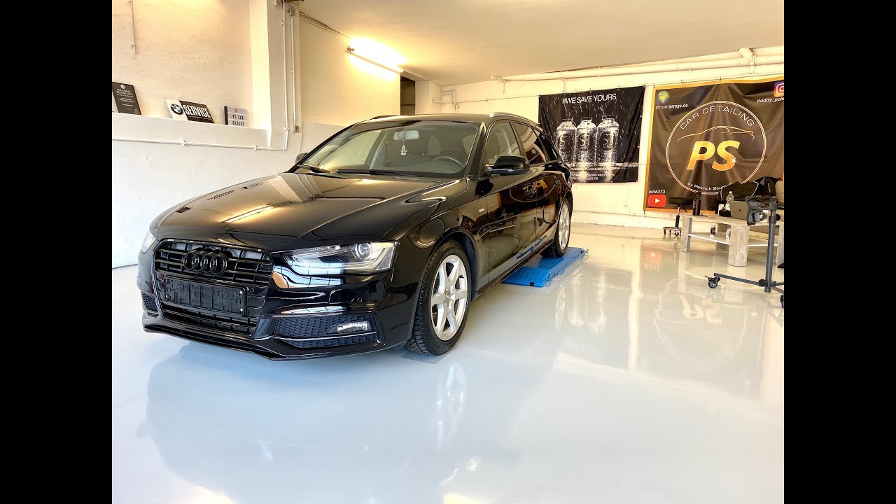 Lösung Schwarz Uni 150.000 km Waschanlage Audi A4 - Paddy poliert Autopflege/ Detailing VLOG