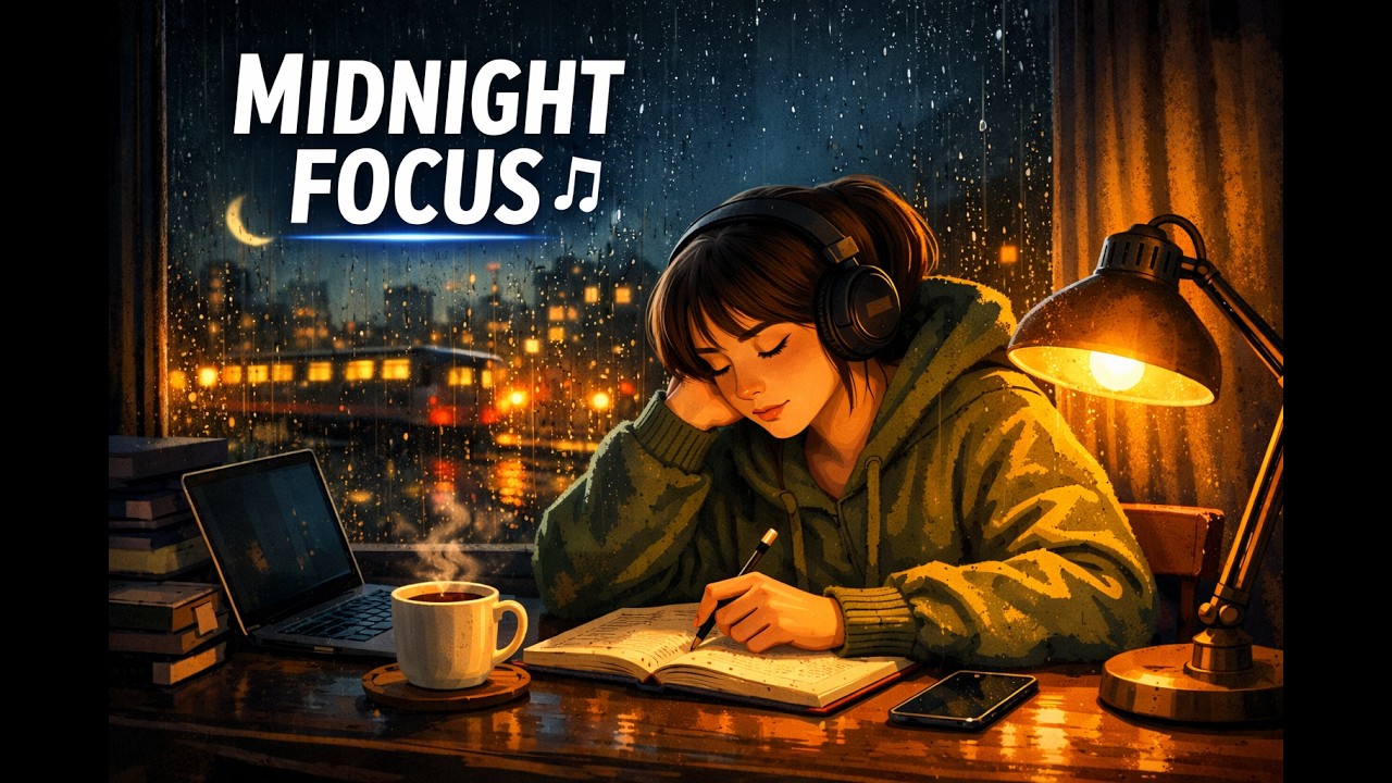Rainy Lofi for Late Night Workers | Chill Beats to Focus & Relax By Your Desk 🌧️