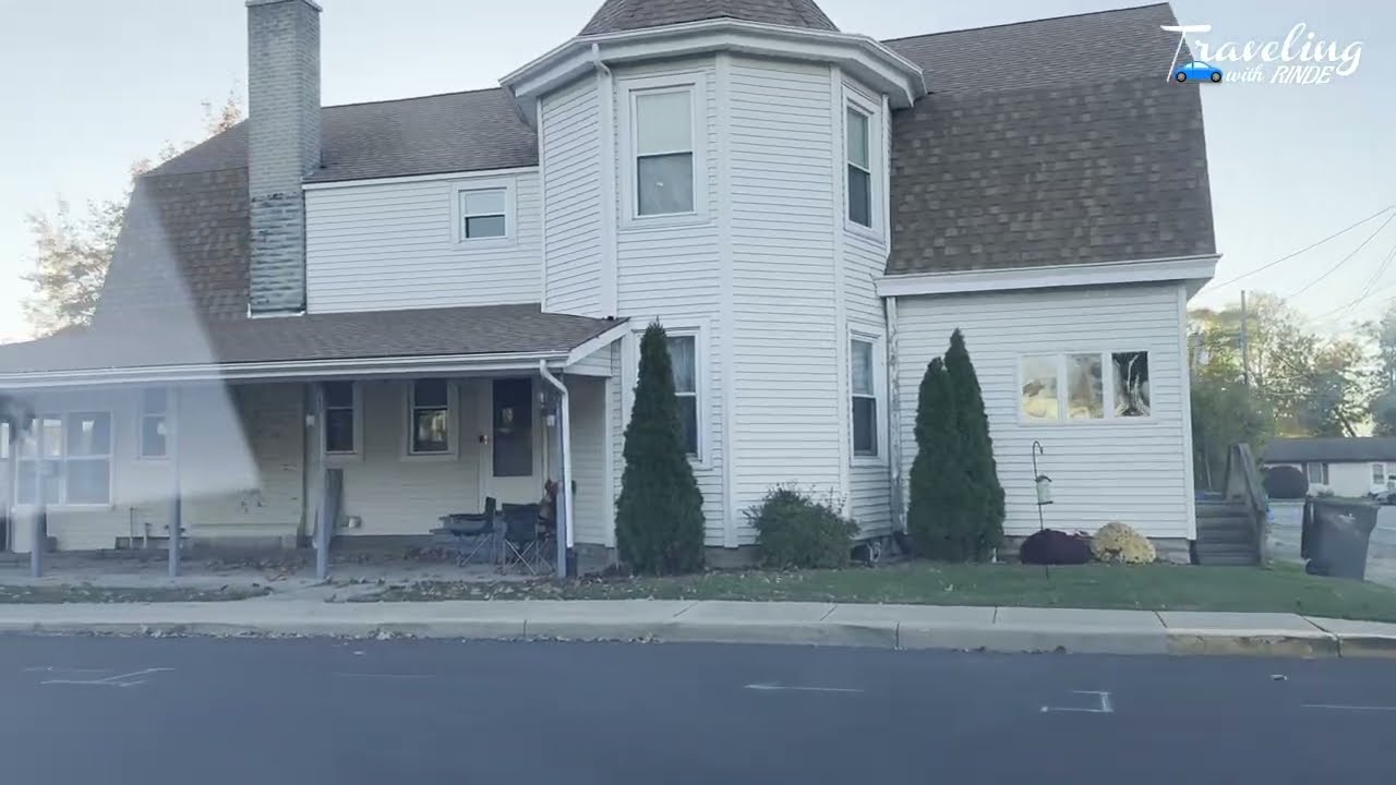 FALL SUNSET DRIVE THROUGH WINONA LAKE, INDIANA | PEACEFUL AUTUMN VIEWS IN 4K