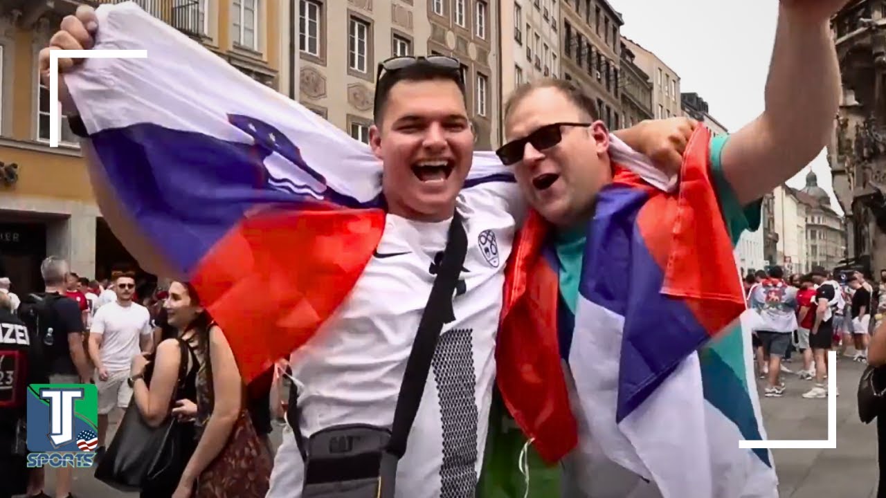 Serbia & Slovenia FANS explain beauty of their RIVALRY before UEFA Euro clash outside Allianz Arena