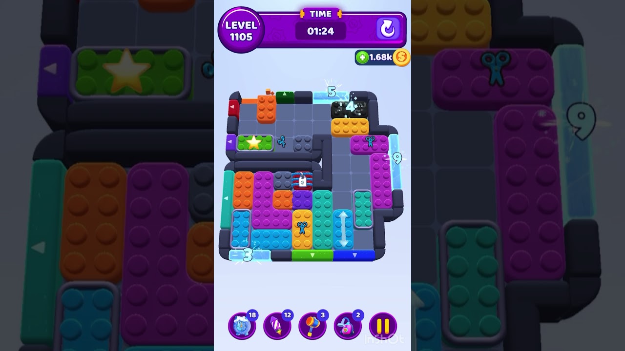 Color Block Jam Level 1105 &ndash; Full Puzzle Solution (No Boosters)