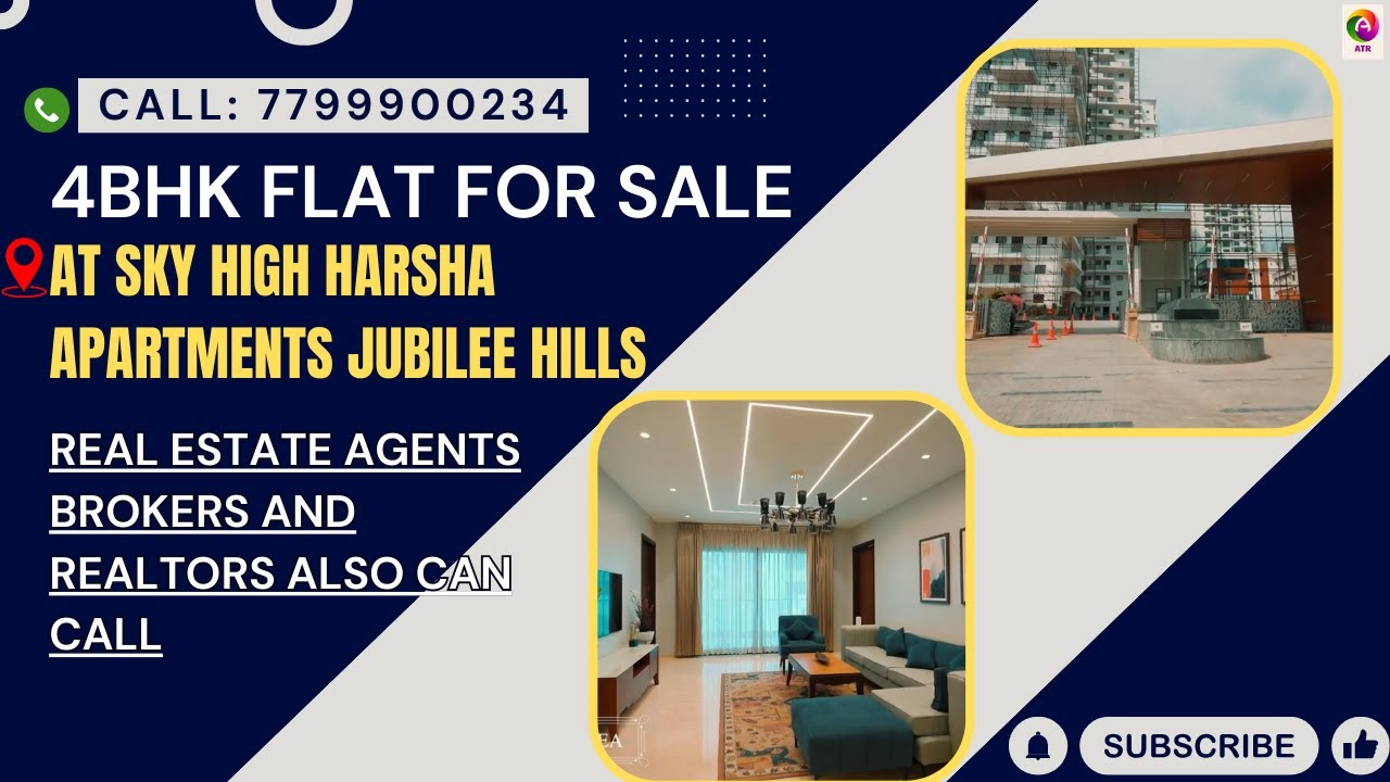 4Bhk For Sale At Sky High Harsha Apartments Jubilee Hills Realestate Agents/Brokers Call:7799900234.