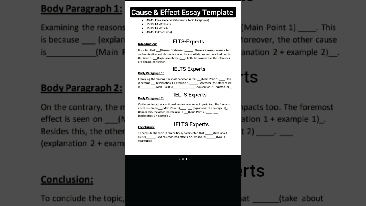 Cause & Effect IELTS Essay Template. 