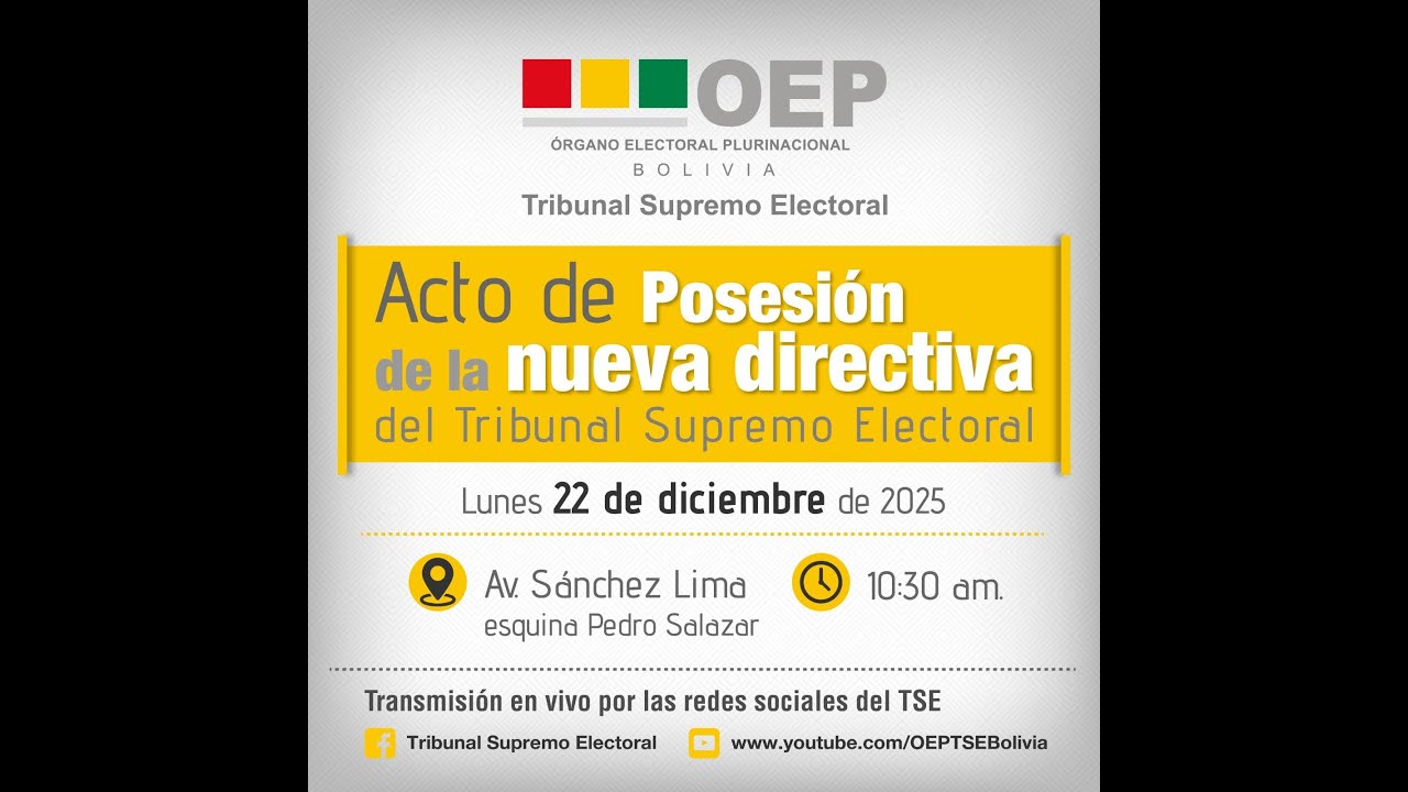 #tsebolivia - Acto de Posesión de la nueva directiva del Tribunal Supremo Electoral 22/12/25
