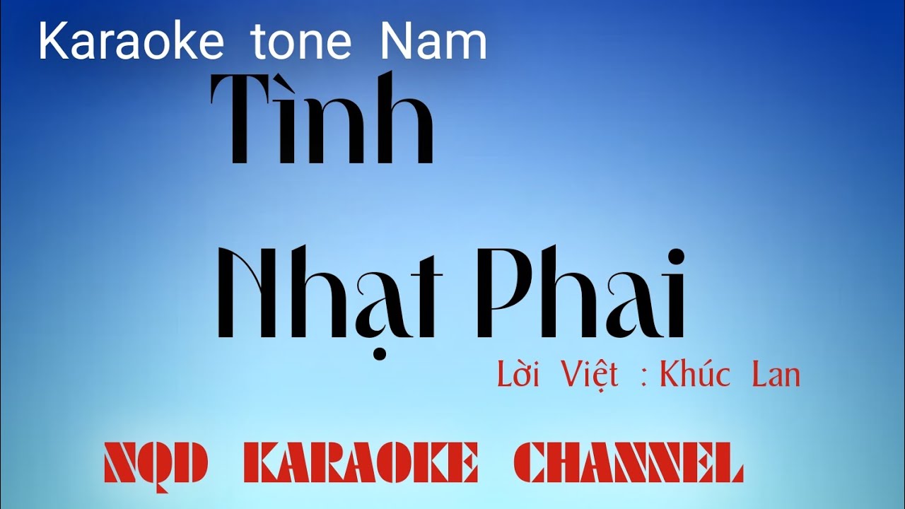 Karaoke  || Tình Nhạt Phai  || Tone Nam ||4k New Beat 