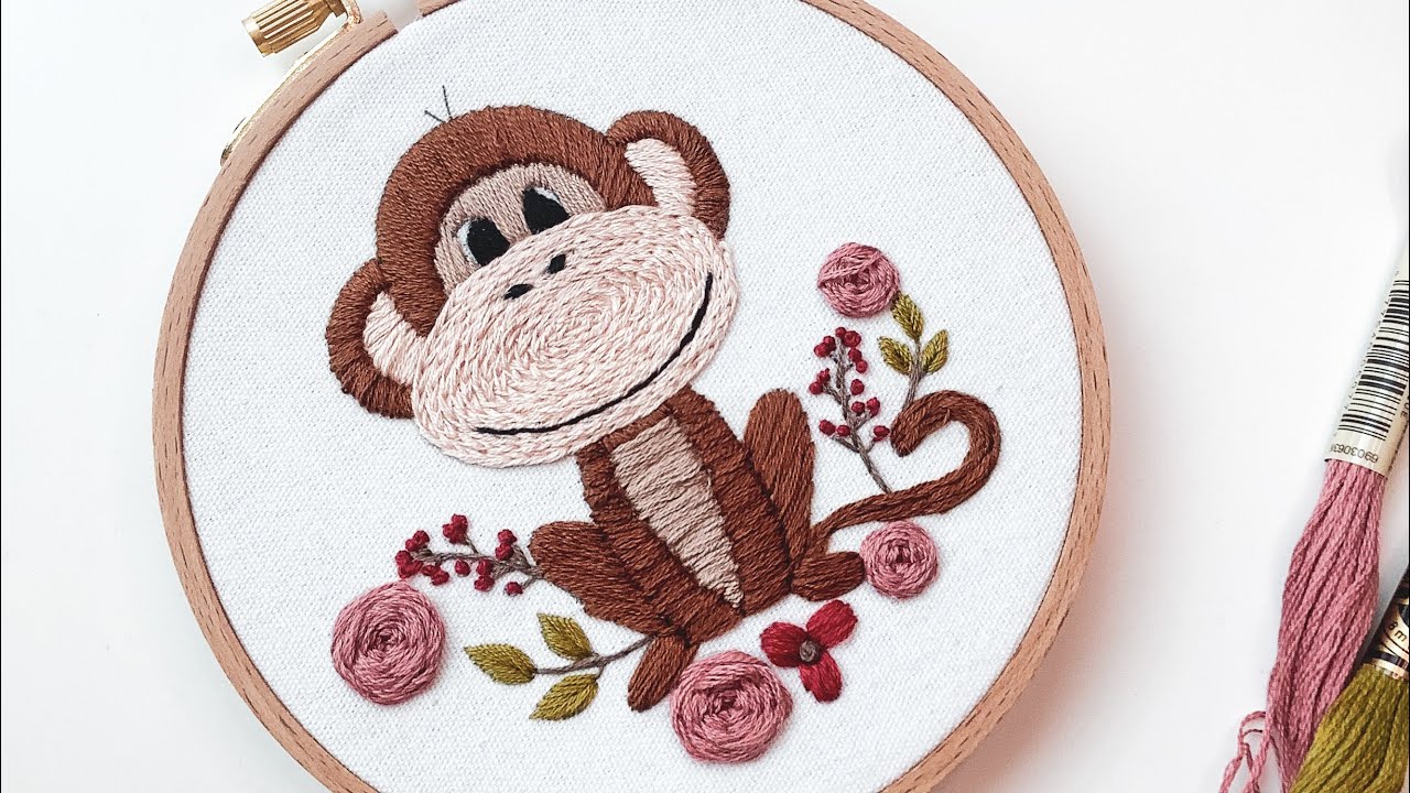 Cheeky Monkey Embroidery Tutorial | Embroidery for Beginners | Embroidery Pattern and Tutorial |
