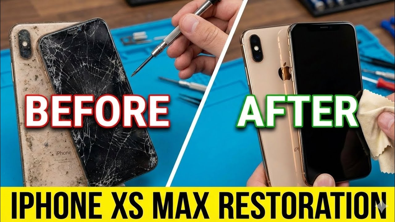 A fully broken and dameged iphone xs max restoration 🤔💯