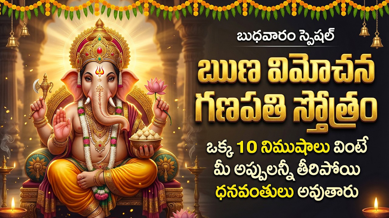 ఋణ విమోచన గణపతి స్తోత్రం | Runa Vimochana Ganapathi Stotram | Powerful Ganesh Mantra | Ganesh