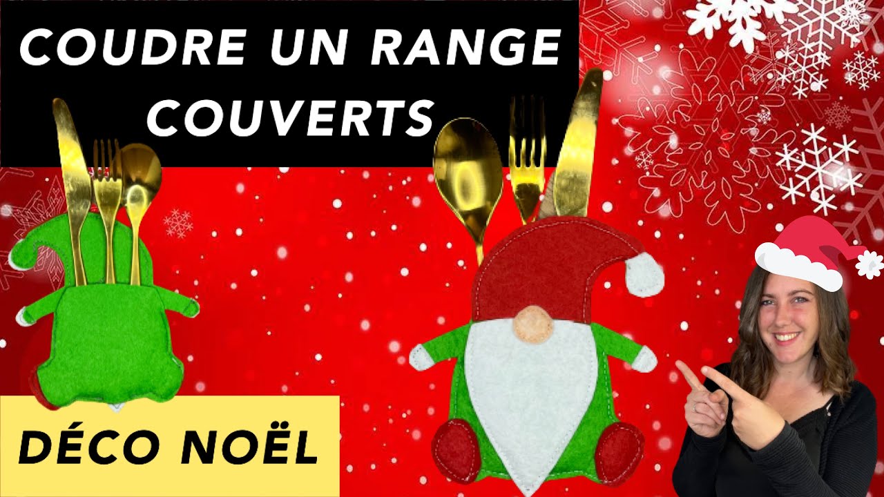 COUTURE FACILE POUR NOËL - coudre un range couverts en forme de Gnome